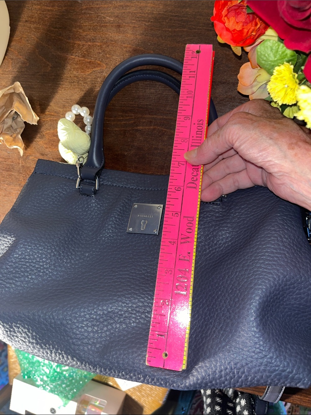 Pebbled Leather Crossbody Satchel in Gray Pebbled - Picture 14 of 14